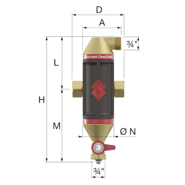 Комбинированный сепаратор Flamcovent Clean Smart 1