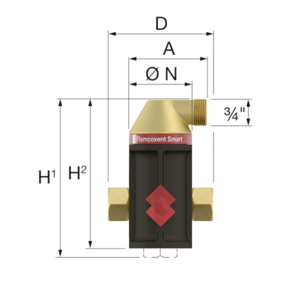 Сепаратор воздуха Flamcovent Smart 1