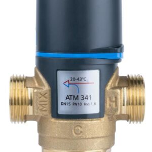 Термостатический смесительный клапан ATM 341, DN15, НРП3/4″, 20÷43°C, Kvs 1,6 м³/ч Термостатический смесительный клапан ATM 341, DN15, НРП3/4″, 20÷43°C, Kvs 1,6 м³/ч