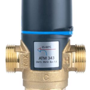 Термостатический смесительный клапан ATM 343, DN15, НРП3/4″, 35÷60°C, Kvs 1,6 м³/ч Термостатический смесительный клапан ATM 343, DN15, НРП3/4″, 35÷60°C, Kvs 1,6 м³/ч