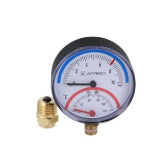 Термоманометр TM 80, fi80 мм, 0÷10 бар, 20÷120°C, НР1/4″, ax, кл. 2,5