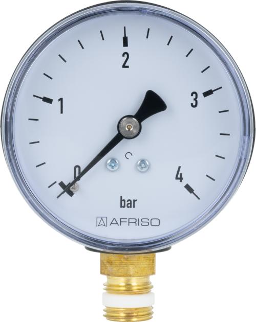 Манометр RF 63, fi63 мм, 0÷4 бар, НР1/4″, rad, кл. 2,5 Манометр RF 63, fi63 мм, 0÷4 бар, НР1/4″, rad, кл. 2,5