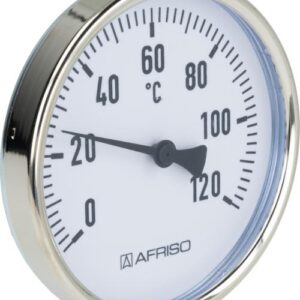 Термометр биметаллический BiTh 100, fi100 мм, 0÷120°C, L 40 мм, НР1/2″, ax, кл. 2