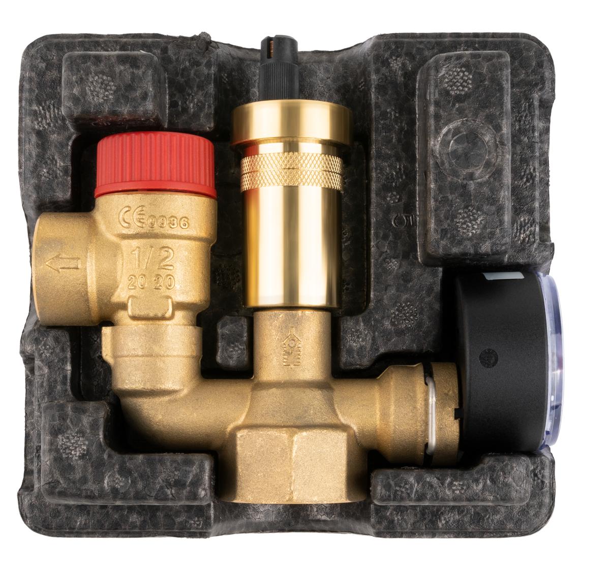 Группа безопасности котла KSG mini, Nmax UDT 73,6 кВт, с предохранительным клапаном MS 3 бар Группа безопасности котла KSG mini, Nmax UDT 73,6 кВт, с предохранительным клапаном MS 3 бар